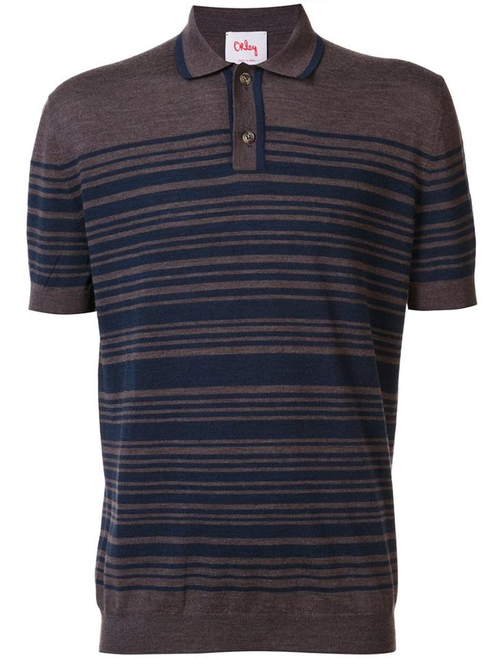 Orley Striped Polo Shirt, Men's, Size: Xl, Brown, Merino