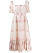 Love Shack Fancy Floral Print Terrence Dress - Neutrals