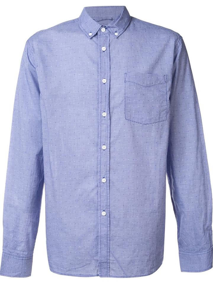 Saturdays Surf Nyc Classic Button Down Shirt, Men's, Size: Medium, Blue, Cotton