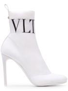 Valentino Valentino Garavani Vltn Sock Ankle Boots - White