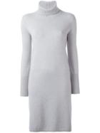 Fabiana Filippi Turtleneck Knit Dress, Women's, Size: 46, Grey, Wool/silk/cashmere