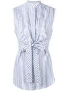 Helmut Lang - Sleeveless Striped Shirt - Women - Cotton - L, White, Cotton