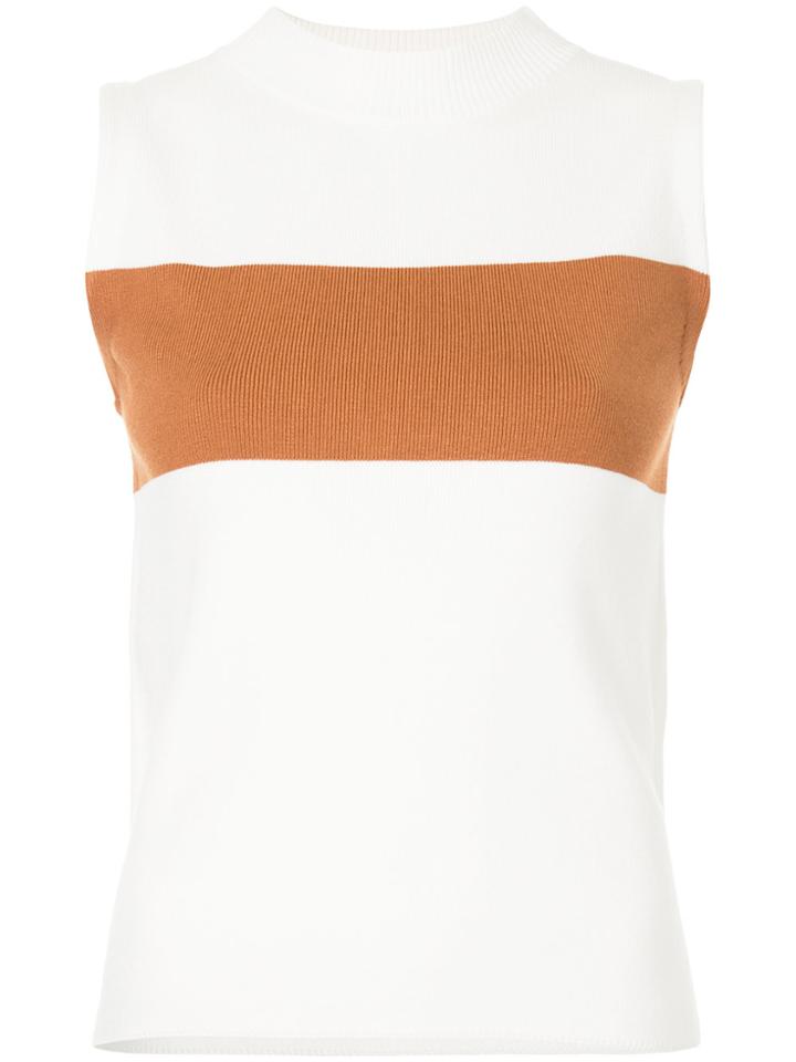 Loveless Block Stripe Tank Top - White