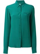Maison Margiela Chest Pocket Shirt, Women's, Size: 44, Green, Silk