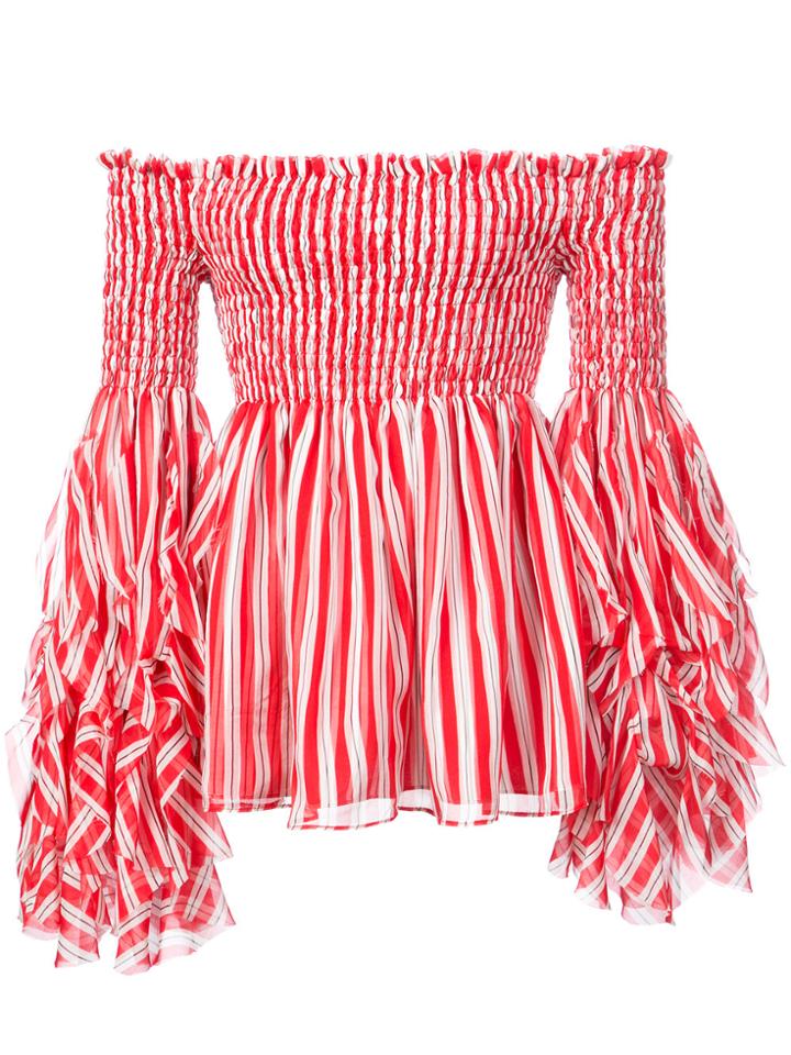 Caroline Constas Alessandra Long Sleeve Top - Red