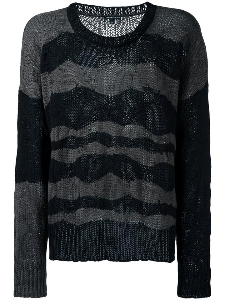 Ann Demeulemeester - Striped Jumper - Men - Cotton/cashmere - S, Black, Cotton/cashmere