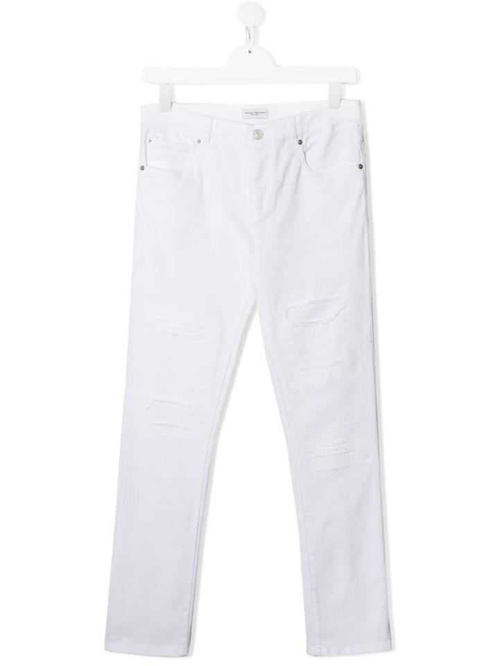 Paolo Pecora Kids Teen 'white Out' Trousers - Bt Bianco