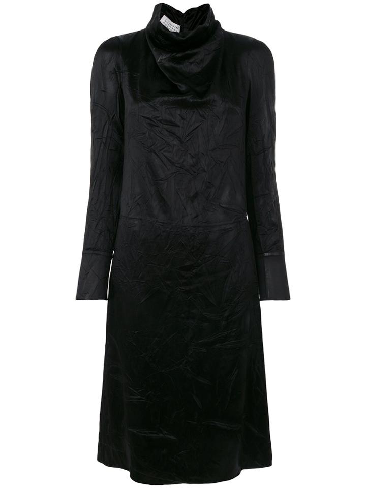 Maison Margiela Creased High Neck Dress - Black