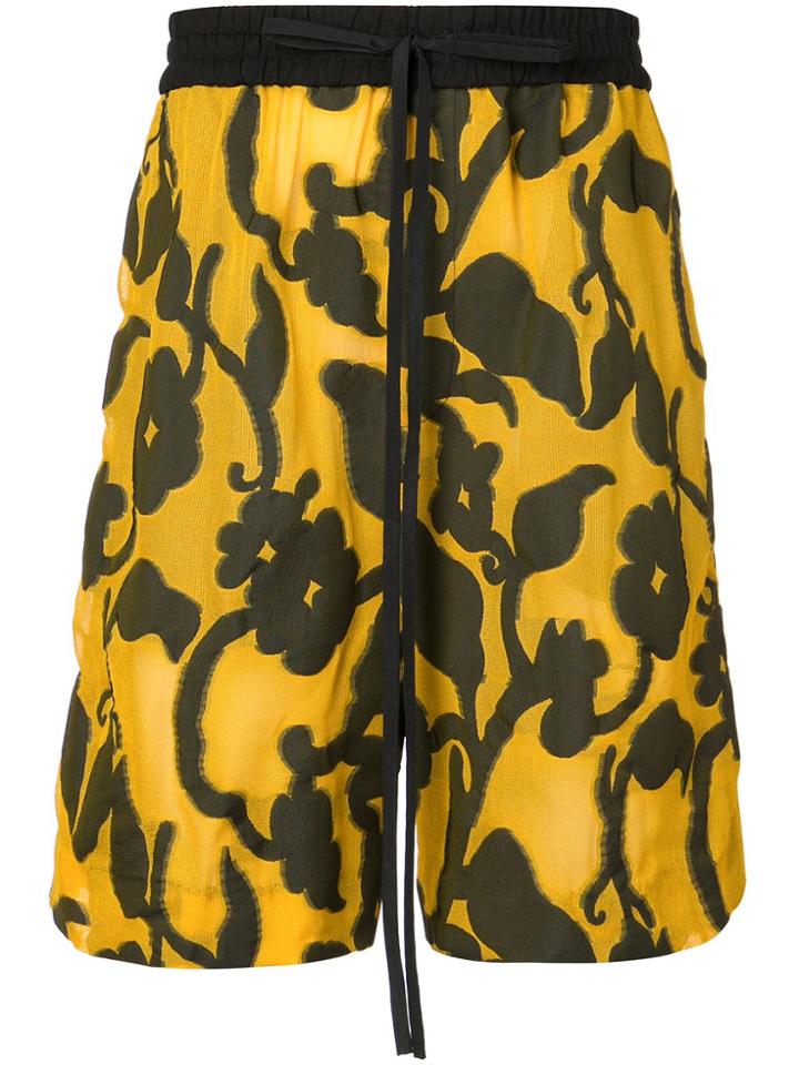 Prabal Gurung Drawstring Coupe Shorts - Ochre/black