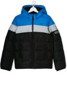 Boss Kids Teen Colour-block Puffer Jacket - Black
