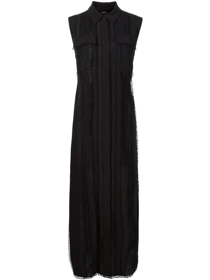 Adam Lippes Crochet Fringed Detail Shirt Dress