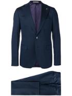Paoloni Micro Pattern Two-piece Formal Suit - Blue