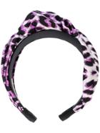 Jennifer Behr Leopard Print Silk Headband - Purple
