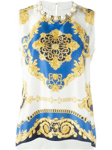 Forte Couture Embellished Silk Tank