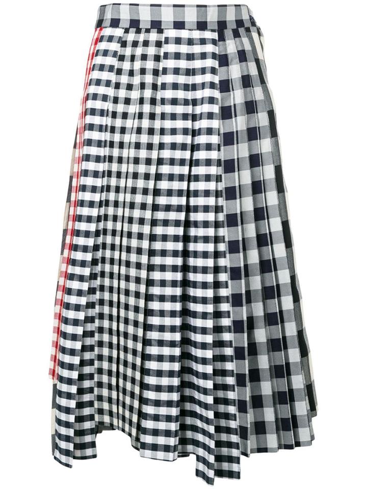 Thom Browne Altered Pleat Midi Skirt - Blue
