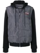 Roberto Cavalli Logo Patch Down Jacket - Grey