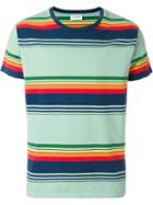 Saint Laurent Striped T-shirt, Men's, Size: S, Green, Cotton