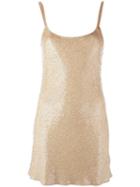Ashish Sequined Slip Dress, Women's, Size: Small, Nude/neutrals, Silk/pvc
