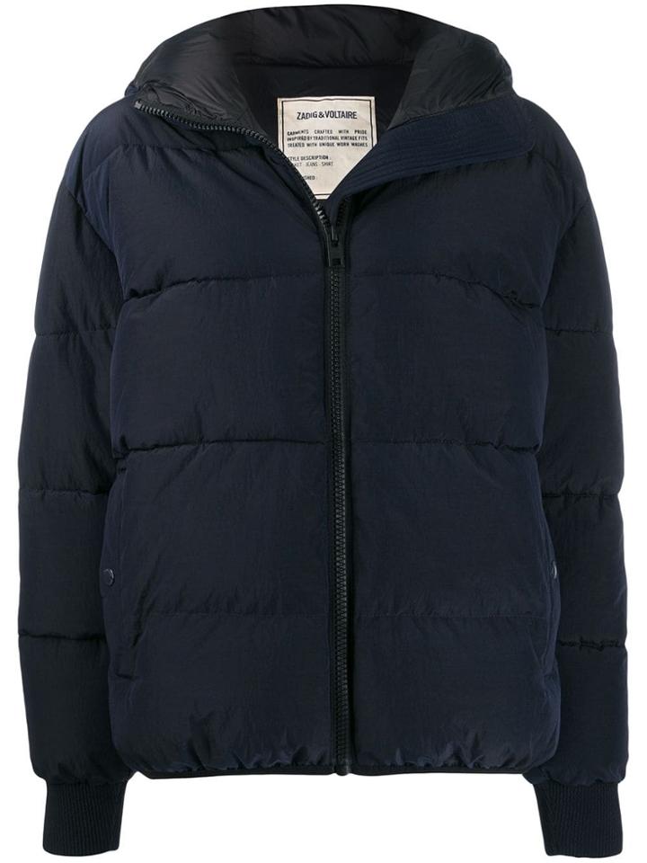 Zadig & Voltaire Hooded Puffer Jacket - Blue