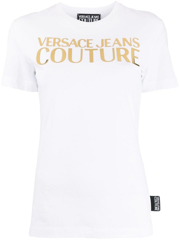 Versace Jeans Couture Gold Logo Print T-shirt - White