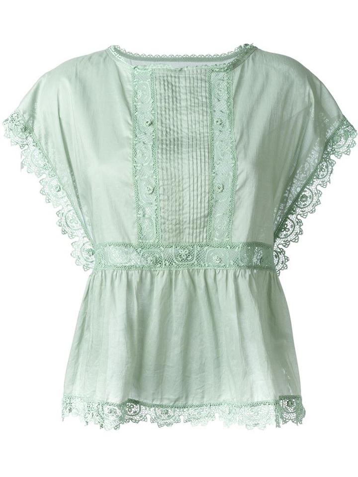 Red Valentino Crochet Detail Top, Women's, Size: 40, Green, Cotton