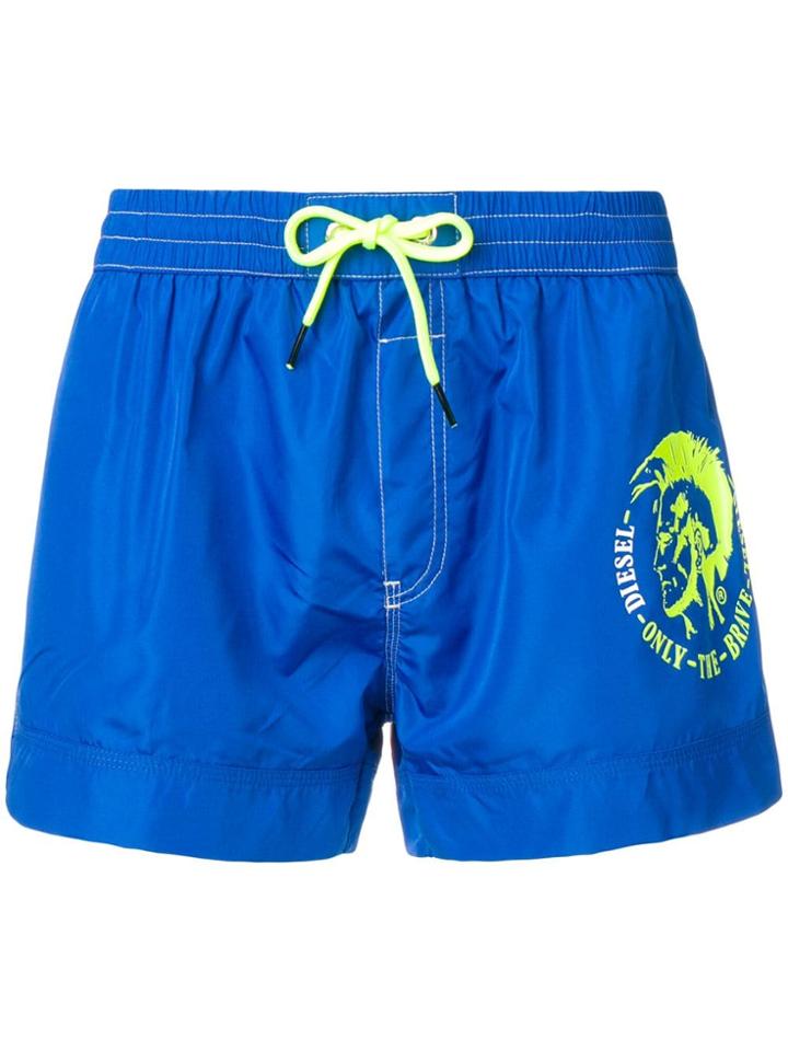 Diesel Side Logo Swim Shorts - Blue