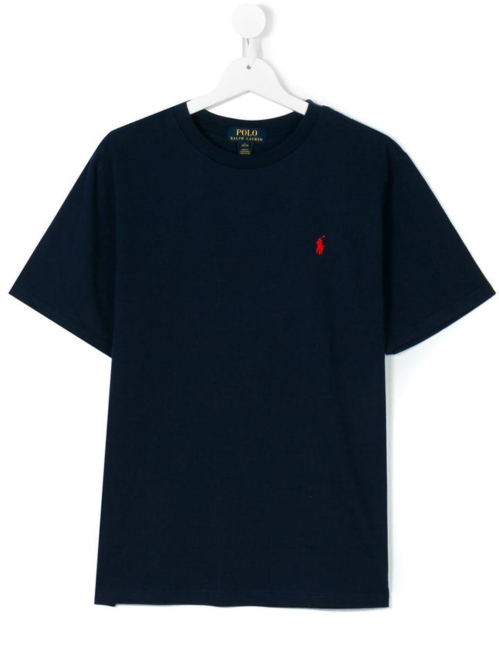Ralph Lauren Kids - Logo Embroidery T-shirt - Kids - Cotton - 7 Yrs, Blue