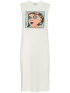 Prada Comic Print Jersey Dress - Yellow