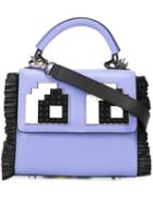 Les Petits Joueurs Eyes Micro Alex Shoulder Bag, Pink/purple, Calf Leather