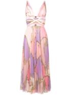 Versace Collection Signature Print Pleated Dress - Pink