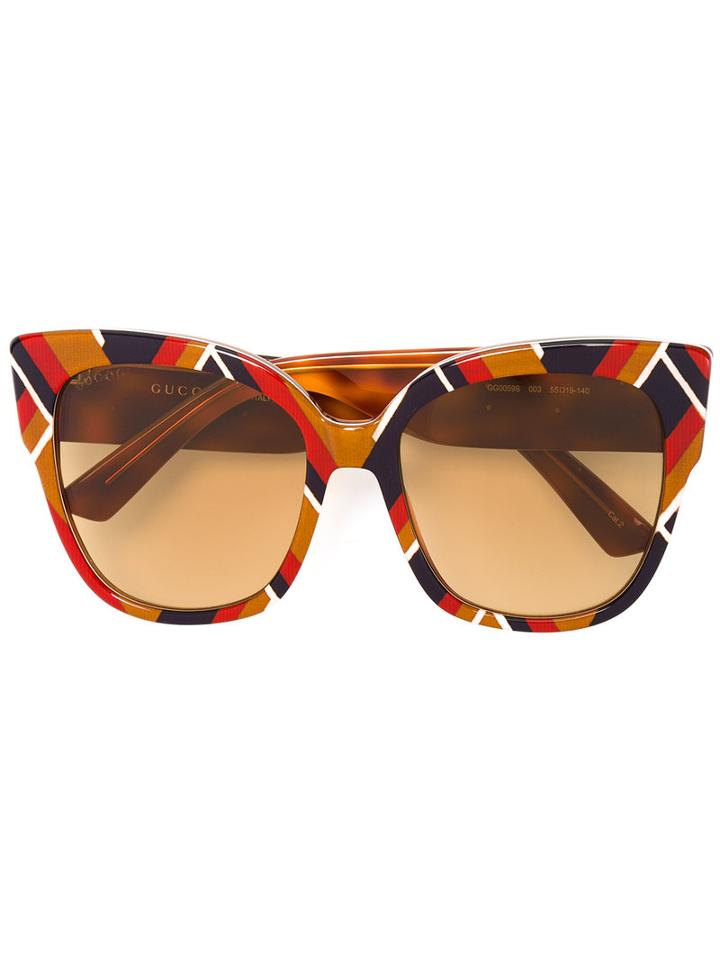 Gucci Eyewear - Geometric Print Oversized Sunglasses - Women - Acetate - One Size, Acetate