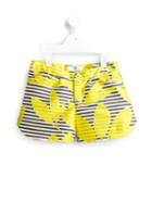 Young Versace Leaf Print Shorts, Girl's, Size: 10 Yrs, Yellow/orange