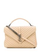 Saint Laurent Large Collège Shoulder Bag - Neutrals