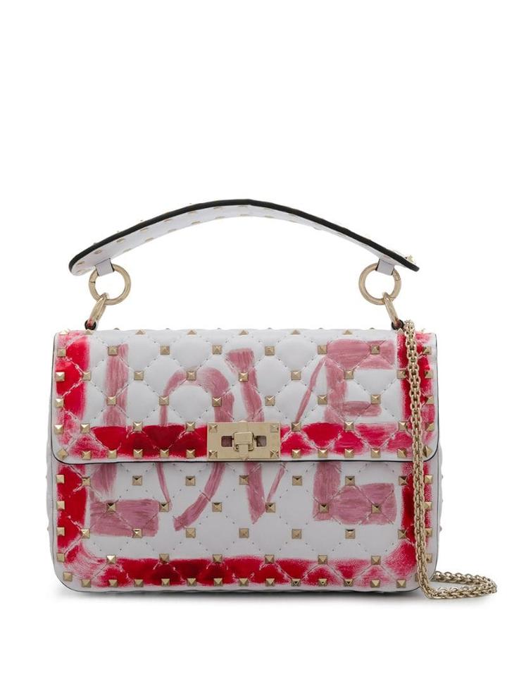 Valentino Valentino Garavani Rockstud Spike Shoulder Bag - White