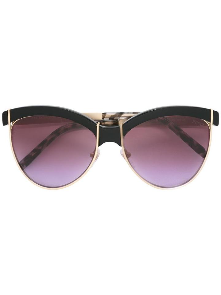 Emilio Pucci - Oversized Sunglasses - Women - Acetate/metal - 57, Black, Acetate/metal