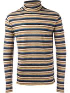 Junya Watanabe Comme Des Garçons Man Striped Roll Neck Jumper, Men's, Size: Small, Brown, Wool