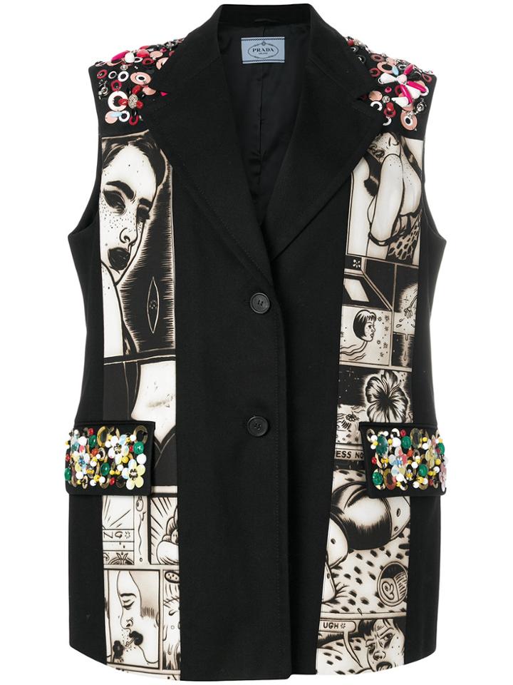 Prada Alice Sleeveless Jacket - Black