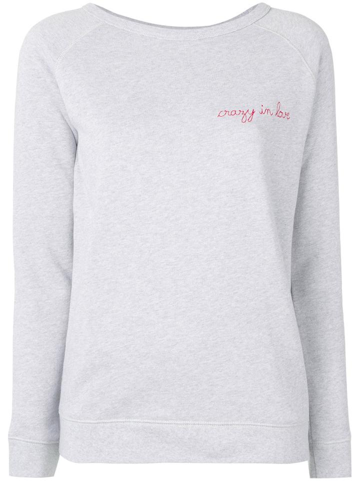 Maison Labiche - Chest Slogan Sweater - Women - Cotton - Xs, Grey, Cotton