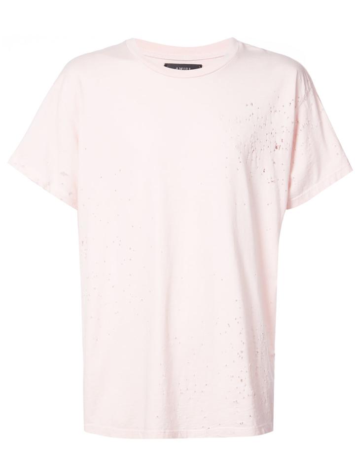 Amiri Distressed T-shirt - Pink & Purple