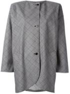 Emanuel Ungaro Vintage Check Print Coat, Women's, Size: 40, Black