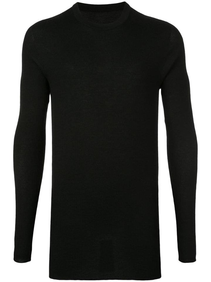 Boris Bidjan Saberi Crew Neck Ribbed Jumper - Black