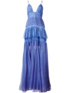 Maria Lucia Hohan Claraamparo Tiered Gown, Women's, Size: 38, Pink/purple, Silk/polyamide/viscose/nylon