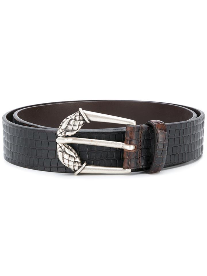 Just Cavalli Crocodile Effect Belt - Brown