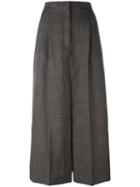 Acne Studios Flare Wide-leg Trousers, Women's, Size: 38, Brown, Cotton/nylon/polyester
