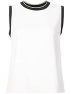 Rag & Bone Sleeveless Bordered Tank Top - White