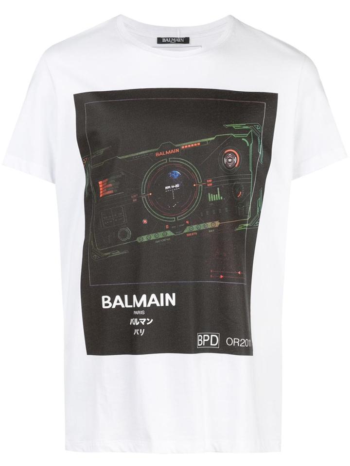 Balmain Printed Short-sleeved T-shirt - White