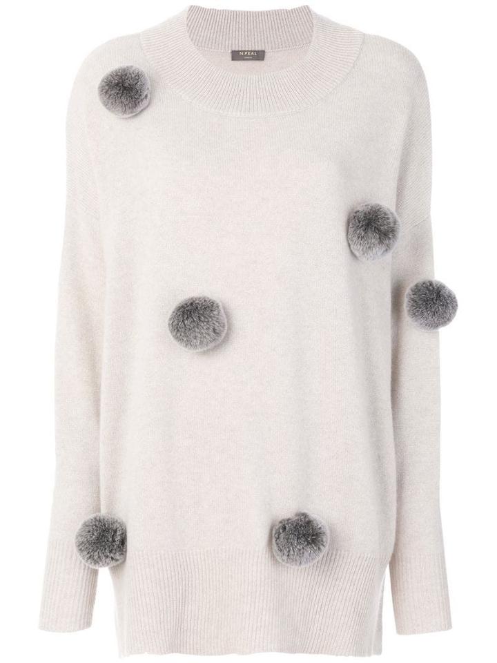 N.peal Long Pom Pom Sweater - Neutrals