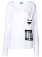Prada Glass Beaded Longsleeved T-shirt - White