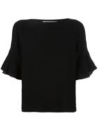 See By Chloé Ruffled Sleeves Blouse, Women's, Size: 36, Black, Polyester/viscose