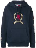 Tommy Jeans Repeat Crest Sleeve Hoodie - Blue